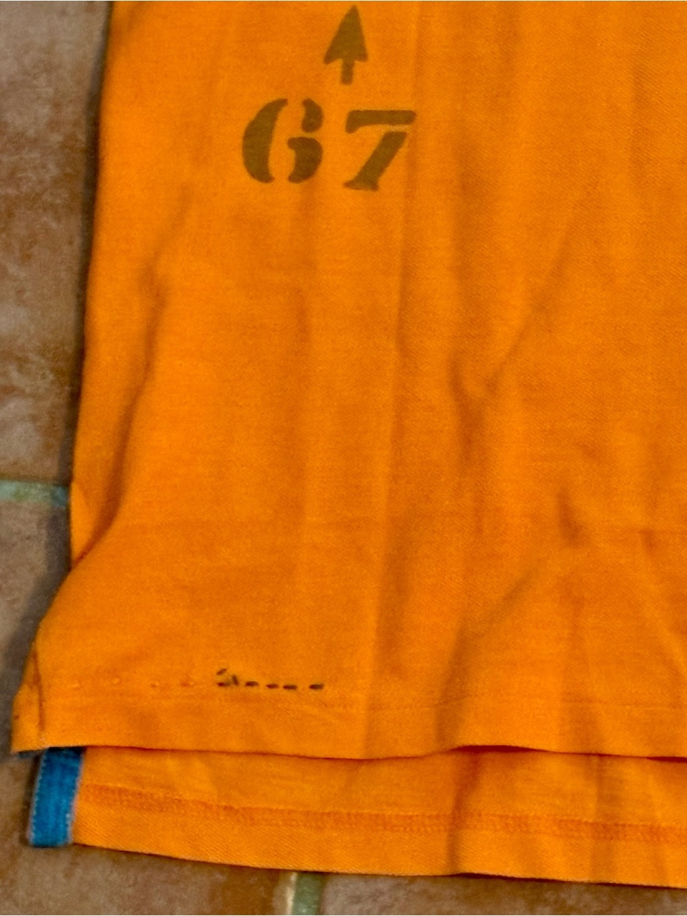Polo Country by Ralph Lauren orange polo shirt with Blue & Green Accents - Picture 7 of 14